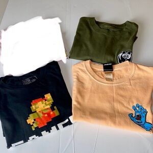Mens T-Shirt Bundle Lot of 3 Santa Cruz, Retrofit & Nintendo
